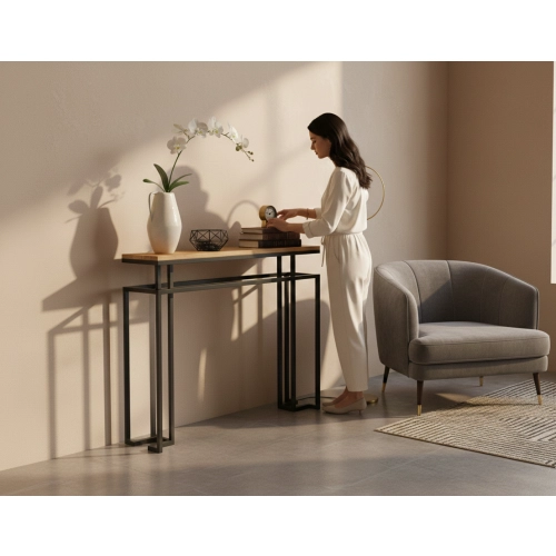 KONSOLA Z DREWNA LITEGO DĄB OLCHA JESION SKD-366